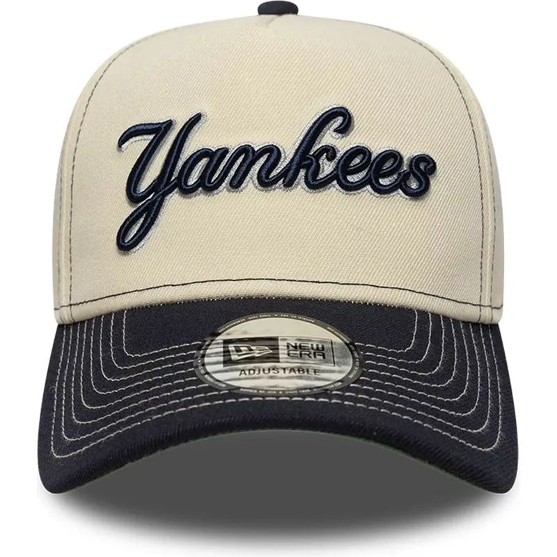 gorra-curva-beige-y-azul-marino-snapback-e-frame-city-icon-de-new-york-yankees-mlb-de-new-era