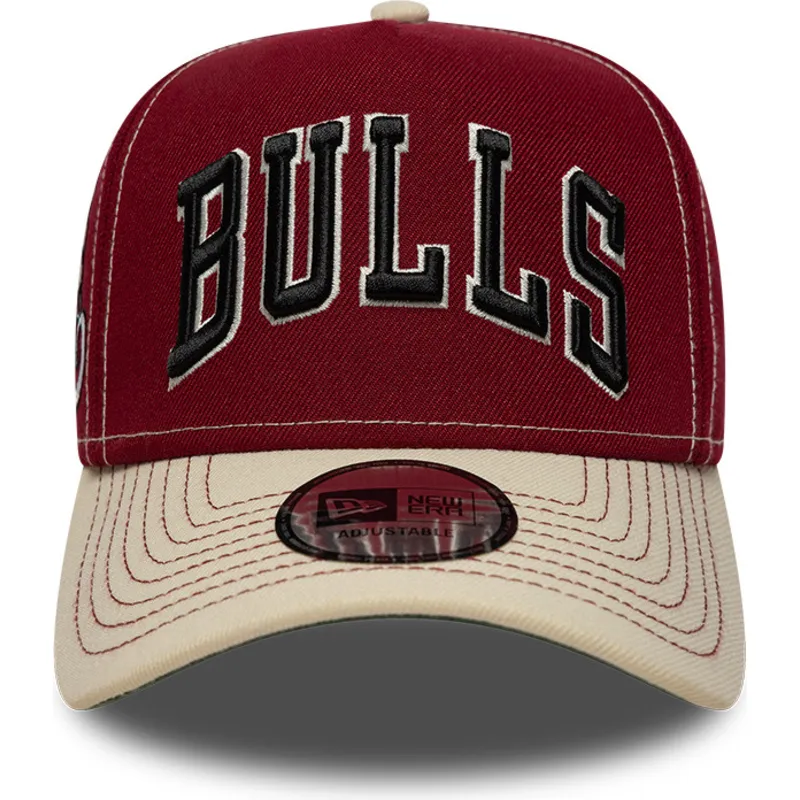 rote-und-beige-gebogene-snapback-kappe-e-frame-city-icon-der-chicago-bulls-nba-von-new-era