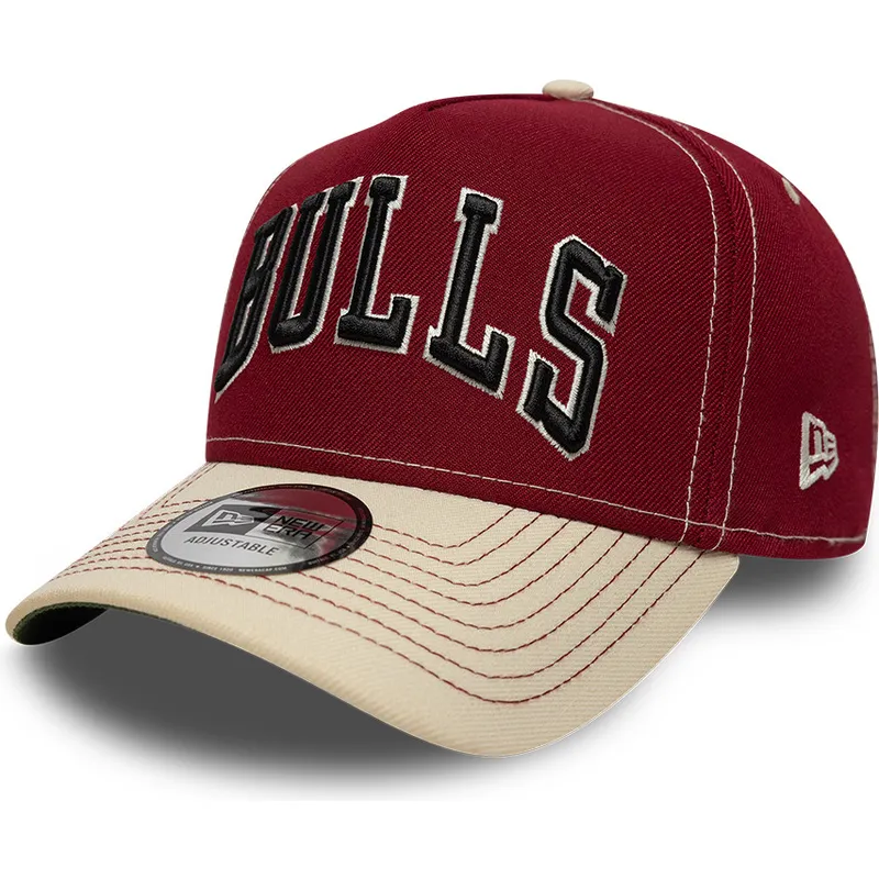 rote-und-beige-gebogene-snapback-kappe-e-frame-city-icon-der-chicago-bulls-nba-von-new-era