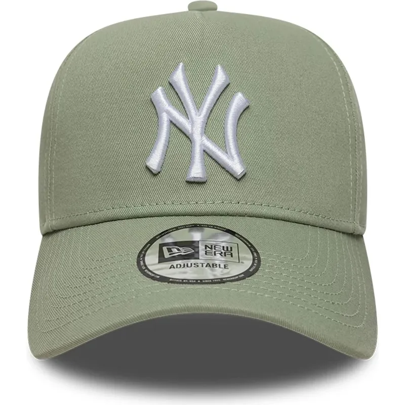 grune-gebogene-snapback-kappe-e-frame-league-essential-der-new-york-yankees-mlb-von-new-era