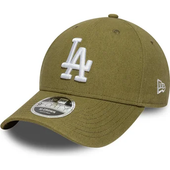 Grüne gebogene Snapback-Kappe 9FORTY M-Crown Linen der Los Angeles Dodgers MLB von New Era