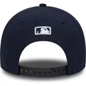 marineblaue-gebogene-snapback-kappe-9forty-m-crown-linen-der-new-york-yankees-mlb-von-new-era