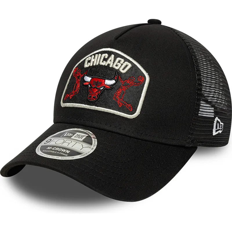 schwarze-trucker-kappe-9forty-m-crown-a-frame-chicago-bulls-nba-von-new-era