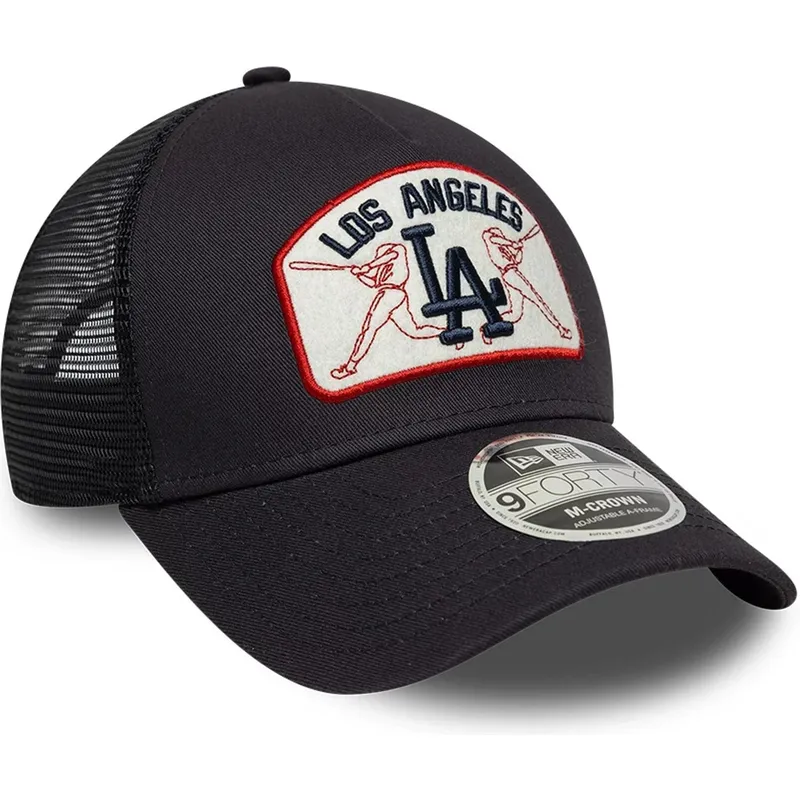 marineblaue-trucker-kappe-9forty-m-crown-a-frame-der-los-angeles-dodgers-mlb-von-new-era