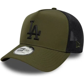 Grüne Trucker-Kappe mit schwarzem Logo A Frame Sport der Los Angeles Dodgers MLB von New Era
