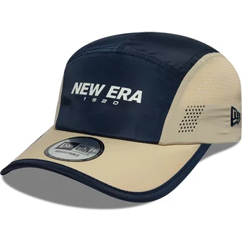 Marineblaue gebogene 5-Panel-Kappe verstellbar Runner Colour Block von New Era
