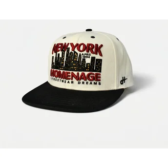 Flache beige und schwarze Snapback-Kappe NYSKY Skylines The Snap von Homenage