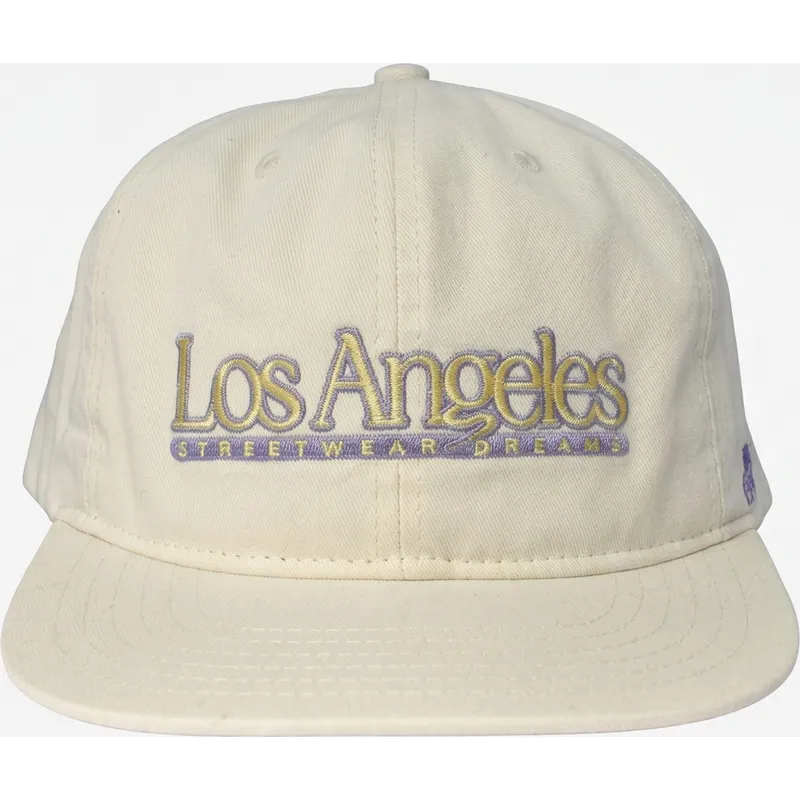 flache-kappe-creme-snapback-angeles-skylines-the-snap-von-homenage