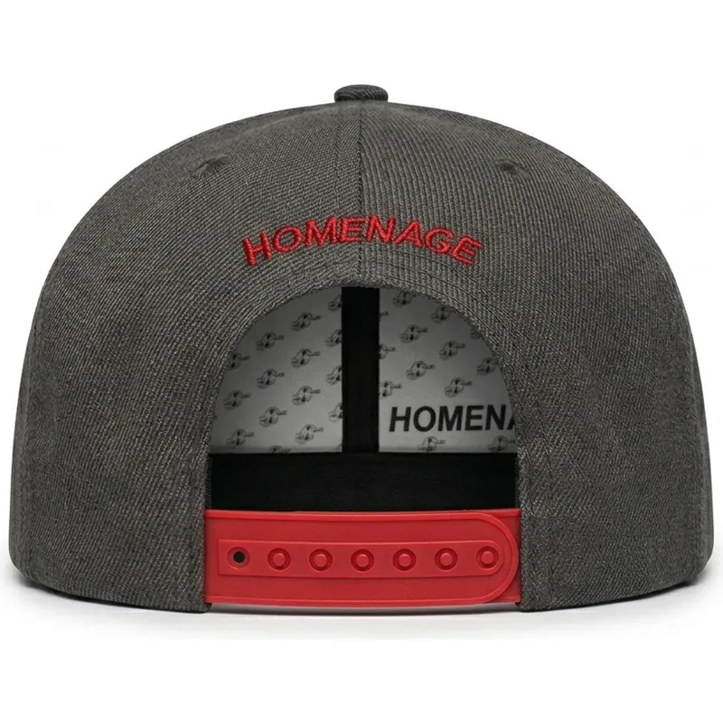 graue-und-rote-gebogene-snapback-kappe-just-kids-the-retro-von-homenage