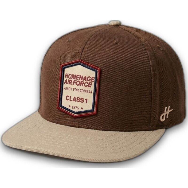 dunkelbraune-flache-snapback-kappe-squadron-military-surplus-the-retro-von-homenage dunkelbraune-flache-snapback-kappe-squadron-military-surplus-the-retro-von-homenage