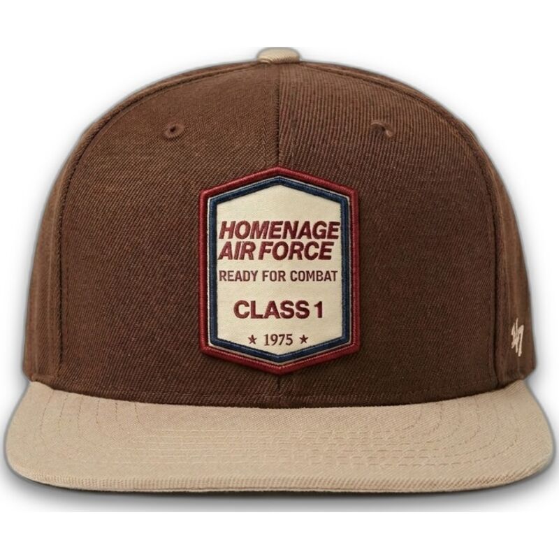 dunkelbraune-flache-snapback-kappe-squadron-military-surplus-the-retro-von-homenage dunkelbraune-flache-snapback-kappe-squadron-military-surplus-the-retro-von-homenage