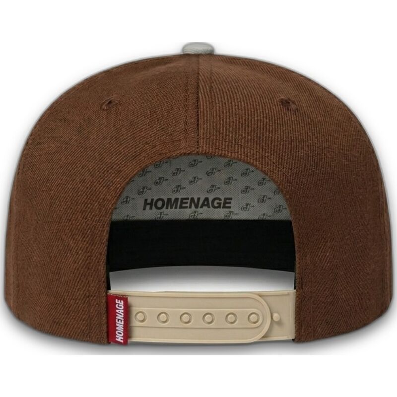 dunkelbraune-flache-snapback-kappe-squadron-military-surplus-the-retro-von-homenage dunkelbraune-flache-snapback-kappe-squadron-military-surplus-the-retro-von-homenage