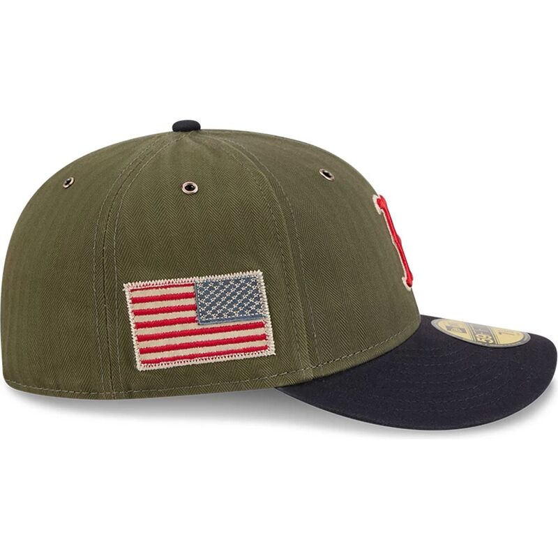 grune-gebogene-verstellbare-59fifty-pre-curved-american-herringbone-kappe-der-boston-red-sox-mlb-von-new-era