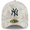 beige-gebogene-verstellbare-59forty-a-frame-leafy-palm-kappe-der-new-york-yankees-mlb-von-new-era