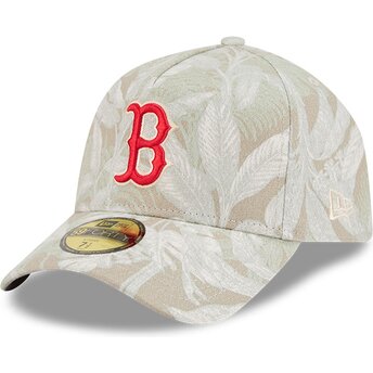 Beige gebogene verstellbare 59FORTY A Frame Leafy Palm Kappe der Boston Red Sox MLB von New Era