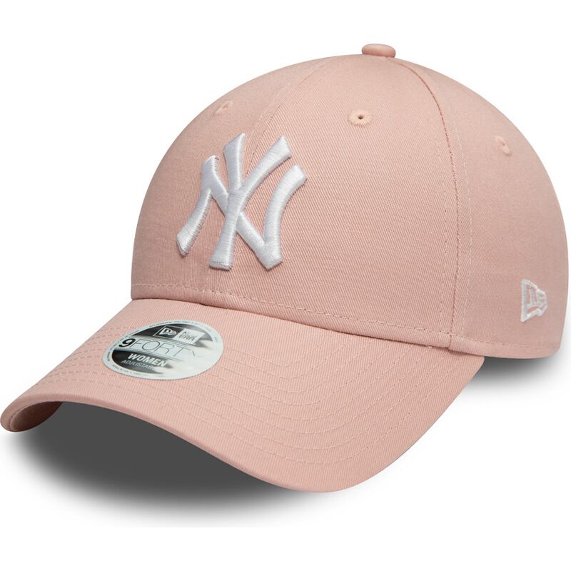 gebogene-rosa-verstellbare-damenkappe-9forty-colour-essential-der-new-york-yankees-mlb-von-new-era