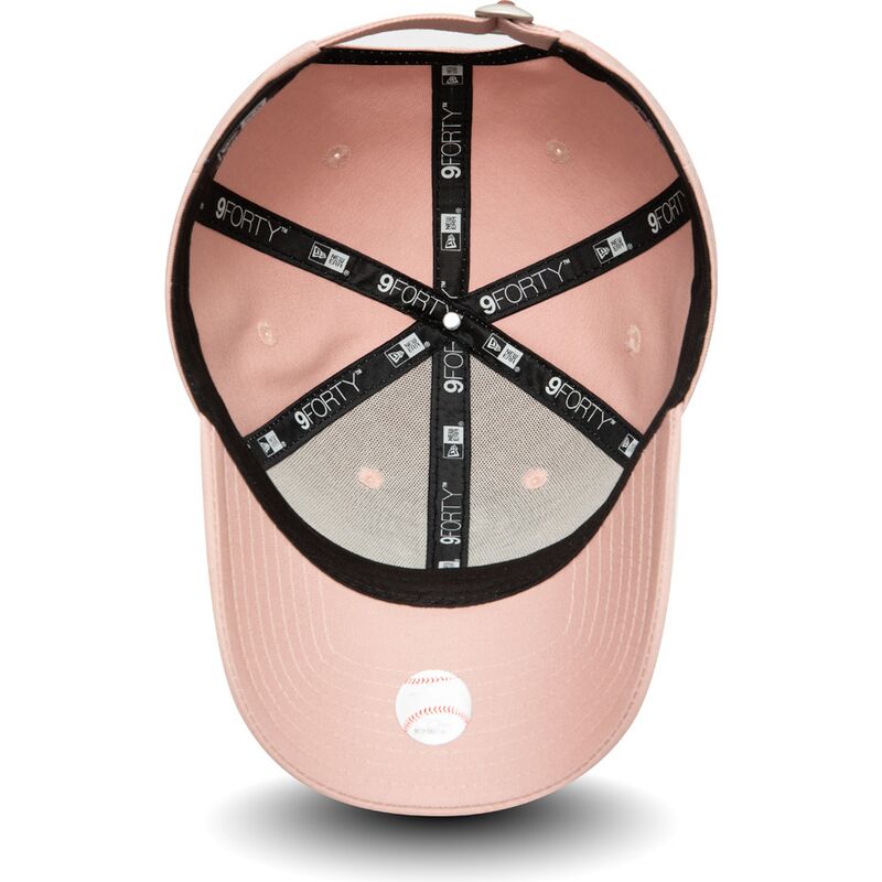 gebogene-rosa-verstellbare-damenkappe-9forty-colour-essential-der-new-york-yankees-mlb-von-new-era