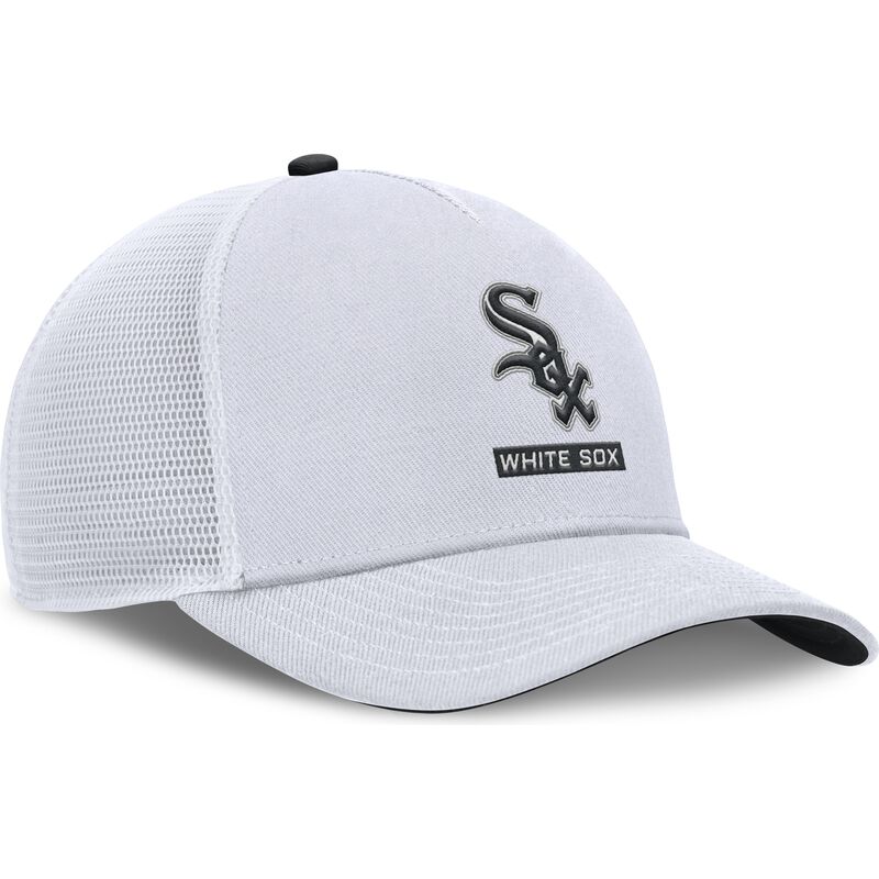 weisse-trucker-kappe-primetime-dri-fit-rise-structured-der-chicago-white-sox-mlb-von-nike