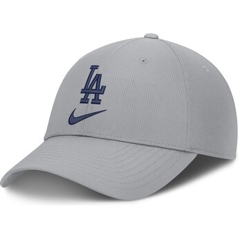 Graue verstellbare gebogene Kappe Primetime Club Structured UV Poly Ripstop der Los Angeles Dodgers MLB von Nike