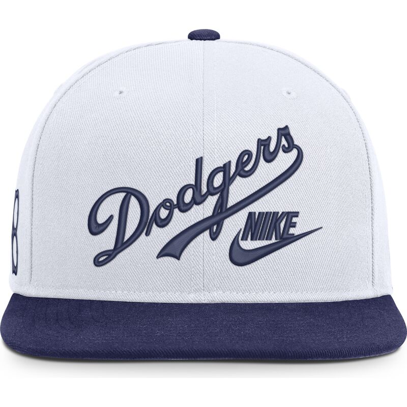 weisse-und-blaue-flache-snapback-kappe-cooperstown-dri-fit-pro-structured-square-bill-der-los-angeles-dodgers-mlb-von-nike