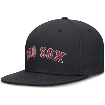 Marineblaue flache Fitted-Kappe Dri-Fit True Structured Round Bill von Boston Red Sox MLB von Nike