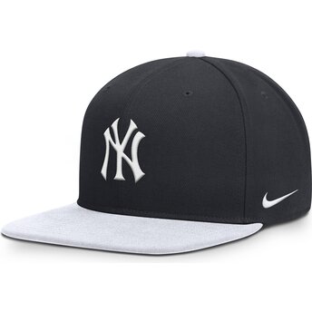 Marineblaue und weiße flache Snapback-Kappe Dri-Fit Pro Structured Square Bill von New York Yankees MLB von Nike
