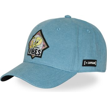 Blaue gebogene Snapback-Kappe Tweety LOO13 PCBLIFB Looney Tunes von Capslab