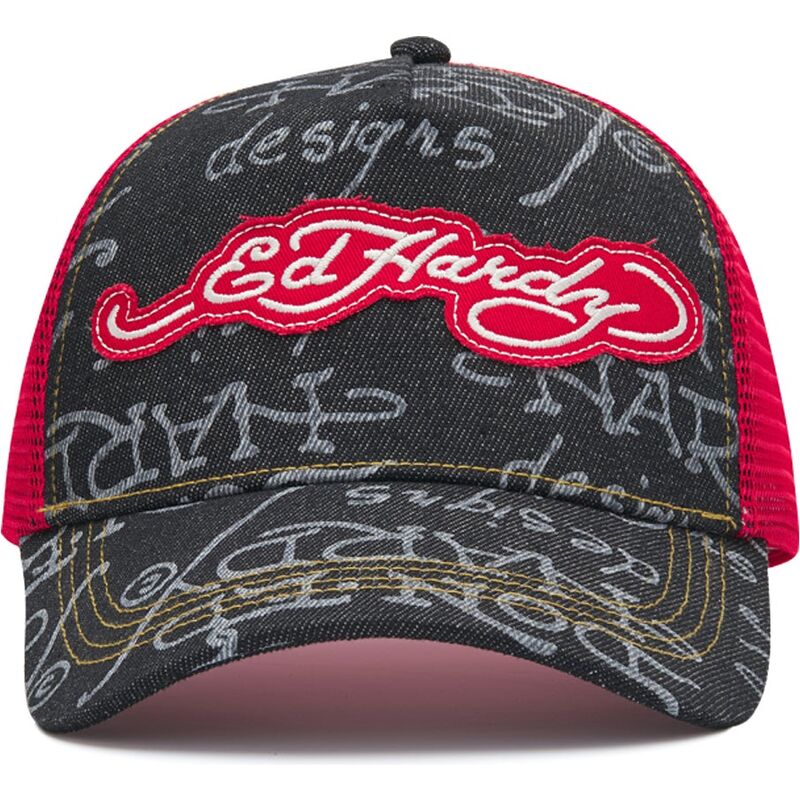 mutzen-gebogen-schwarz-snapback-don-denim-von-ed-hardy