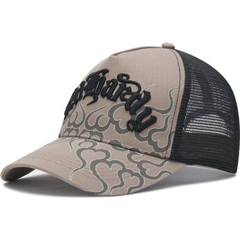 Mützen gebogen grau snapback Flaming von Ed Hardy