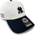 beige-und-marineblaue-verstellbare-gebogene-kappe-clean-up-contemporary-two-tone-der-new-york-yankees-mlb-von-47-brand