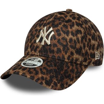 Mützen gebogen leopard verstellbares band 9FORTY Leopard Cosy der New York Yankees MLB von New Era
