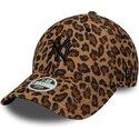 mutzen-gebogen-leopard-verstellbares-band-9forty-leopard-cord-der-new-york-yankees-mlb-von-new-era