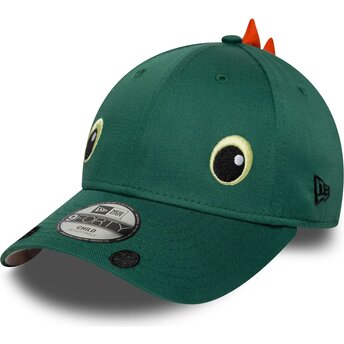 Mützen gebogen grün snapback für Kinder 9FORTY Dino Face von New Era