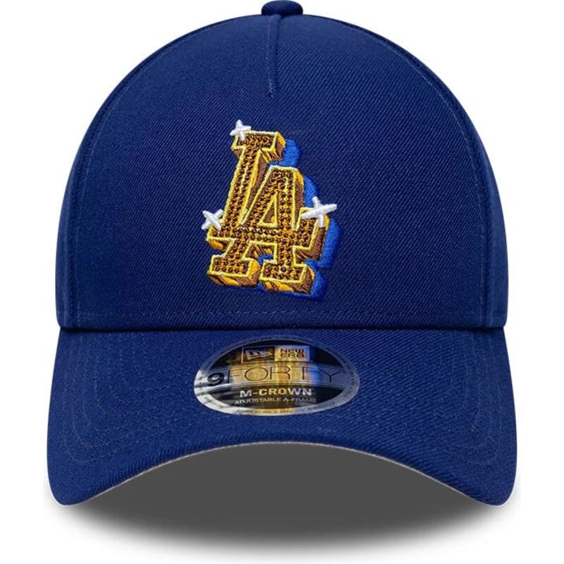 mutzen-gebogen-blau-snapback-9forty-m-crown-a-frame-emblem-der-los-angeles-dodgers-mlb-von-new-era