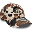 mutzen-gebogen-braun-verstellbares-band-9twenty-animal-print-der-new-york-yankees-mlb-von-new-era