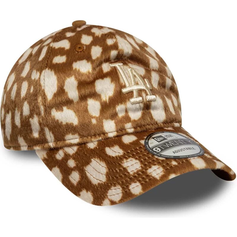 mutzen-gebogen-braun-verstellbares-band-9twenty-animal-print-der-los-angeles-dodgers-mlb-von-new-era