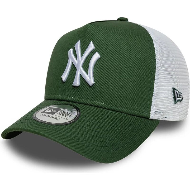 mutzen-gebogen-grun-snapback-a-frame-league-essential-der-new-york-yankees-mlb-von-new-era