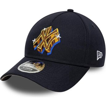 Mützen gebogen marineblau snapback 9FORTY M-Crown A Frame Emblem der New York Yankees MLB von New Era
