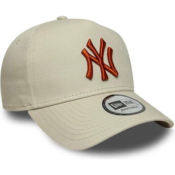 Mützen gebogen beige snapback E Frame League Essential der New York Yankees MLB von New Era
