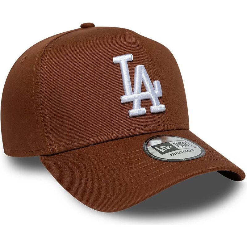 mutzen-gebogen-braun-snapback-e-frame-league-essential-der-los-angeles-dodgers-mlb-von-new-era