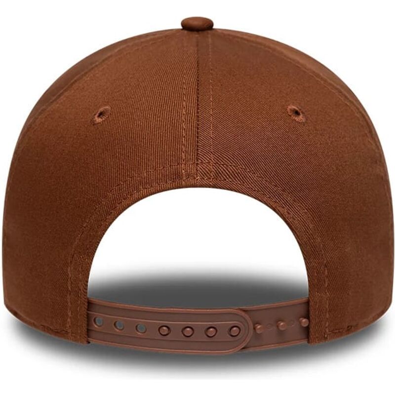 mutzen-gebogen-braun-snapback-e-frame-league-essential-der-los-angeles-dodgers-mlb-von-new-era