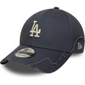 mutzen-gebogen-grau-verstellbares-band-9forty-stitched-der-los-angeles-dodgers-mlb-von-new-era