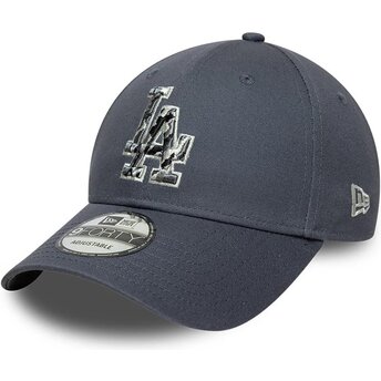 Mützen gebogen grau verstellbares band 9FORTY Outline Camo der Los Angeles Dodgers MLB von New Era
