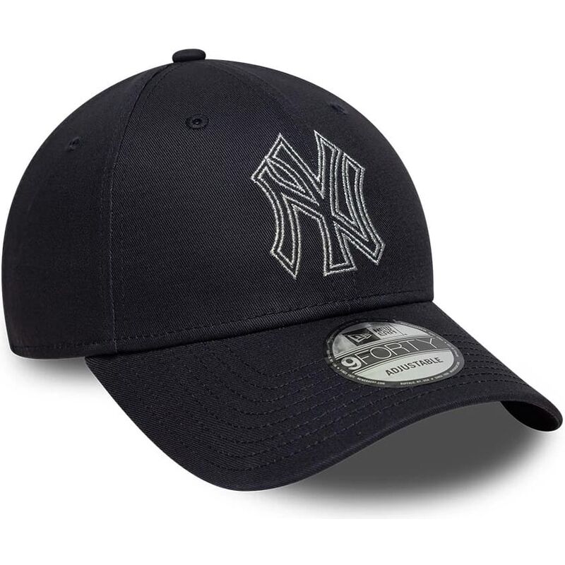 mutzen-gebogen-marineblau-verstellbares-band-9forty-metallic-outline-der-new-york-yankees-mlb-von-new-era