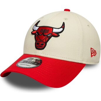 Mützen gebogen beige verstellbares band 9FORTY Colour Block der Chicago Bulls NBA von New Era