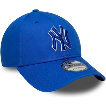 Mützen gebogen blau verstellbares band 9FORTY Team Outline der New York Yankees MLB von New Era