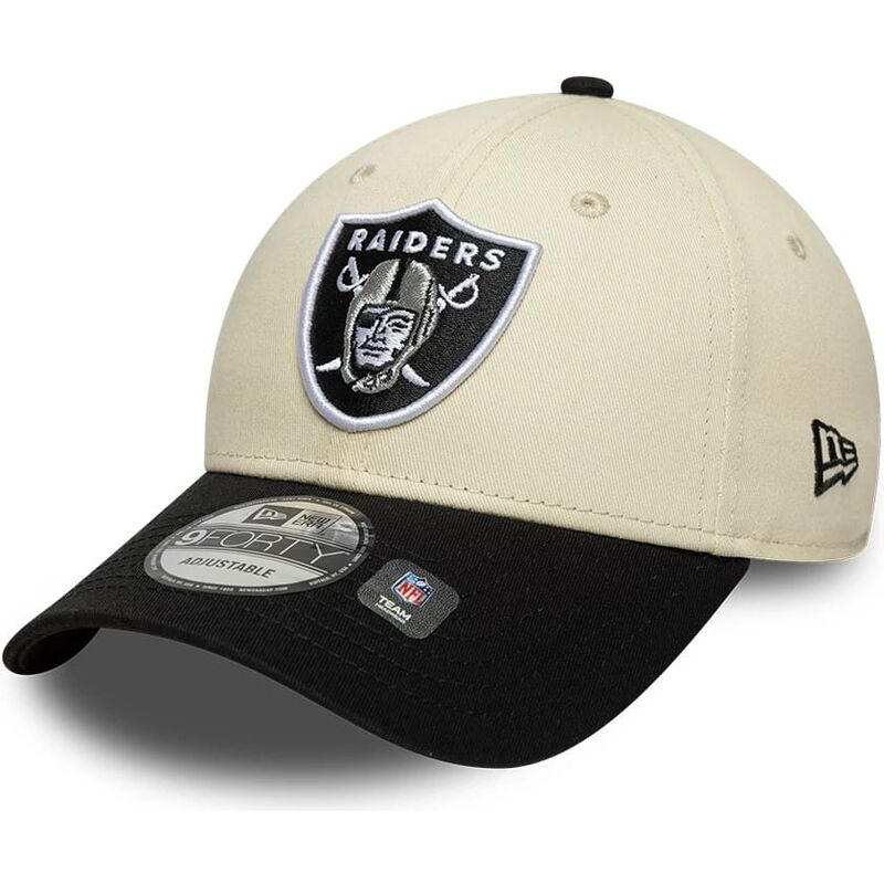 mutzen-gebogen-beige-verstellbares-band-9forty-colour-block-der-las-vegas-raiders-nfl-von-new-era