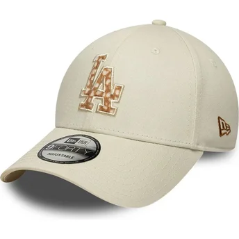 Mützen gebogen beige verstellbares band 9FORTY Faux Pony Infill der Los Angeles Dodgers MLB von New Era