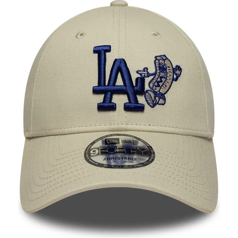 mutzen-gebogen-beige-verstellbares-band-9forty-food-icon-der-los-angeles-dodgers-mlb-von-new-era