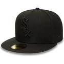 mutzen-flach-schwarz-angepasst-59fifty-der-chicago-white-sox-mlb-von-new-era
